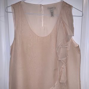 J.Crew silk sleeveless blouse with ruffle